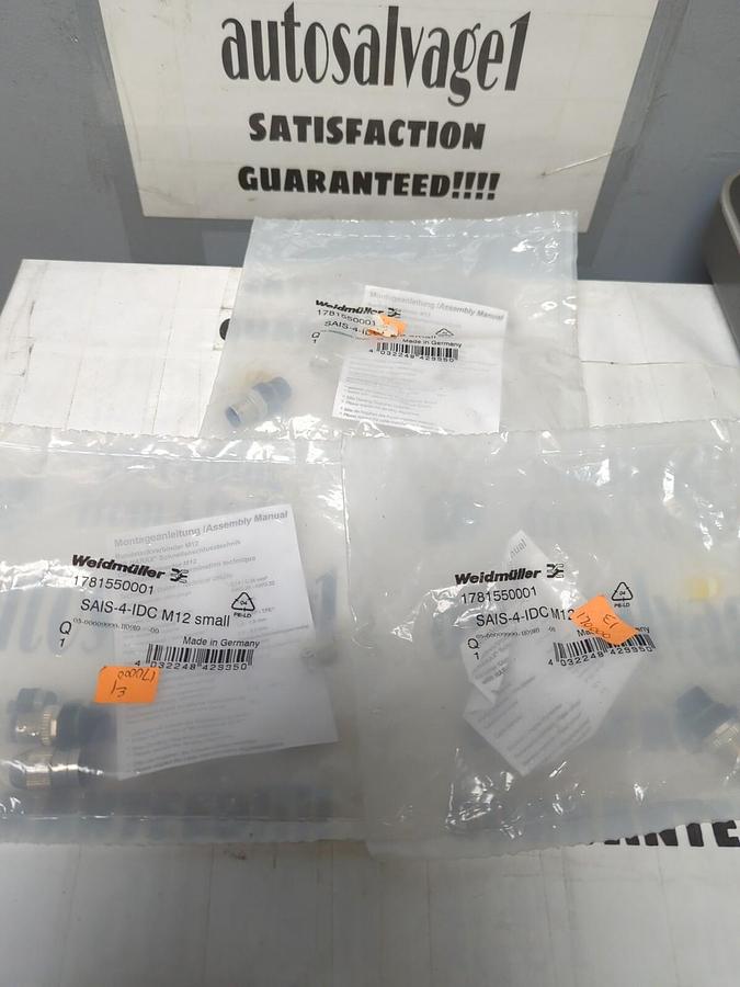 WEIDMULLER,1781550001,WIRE CONNECTORS SAIS-4-IDC M12 SMALL LOT OF 3 NEW