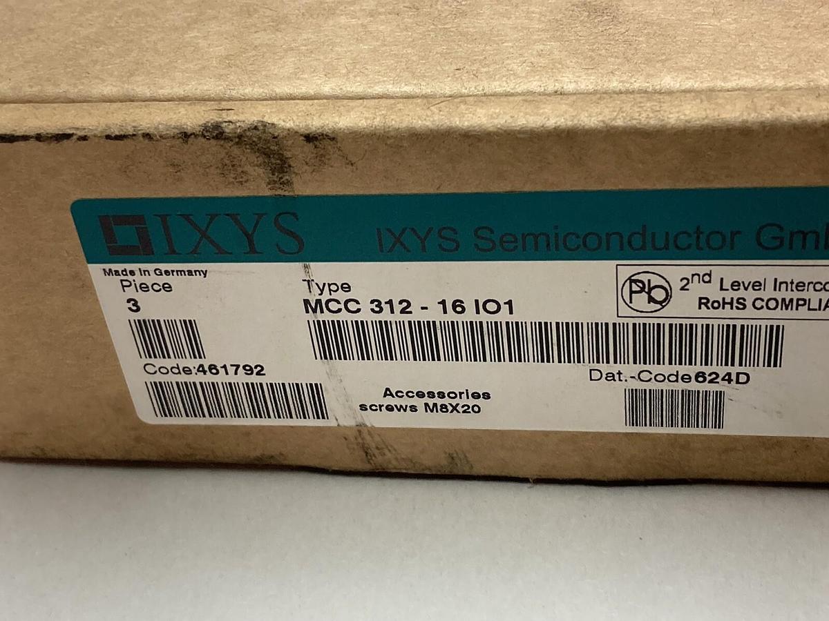 Used IXYS,MCC 312-166IO1,Thyristor Module Box of 3