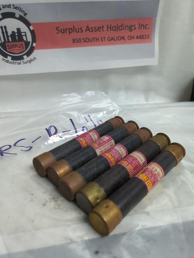 Used COOPER BUSSMANN,FRS-R-6-1/4,FUSETRON 6-1/4 AMP FUSE LOT OF 5 PRE-OWNED