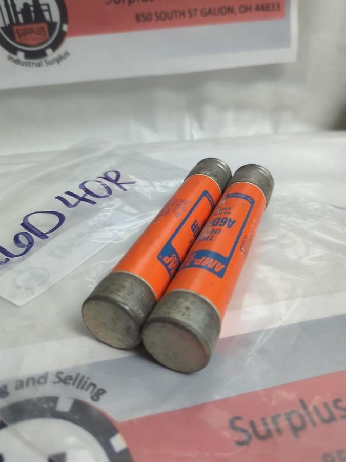 Used GOULD SHAWMUT,A6D40R,AMP-TRAP 40 AMP FUSE LOT OF 2 PRE-OWNED