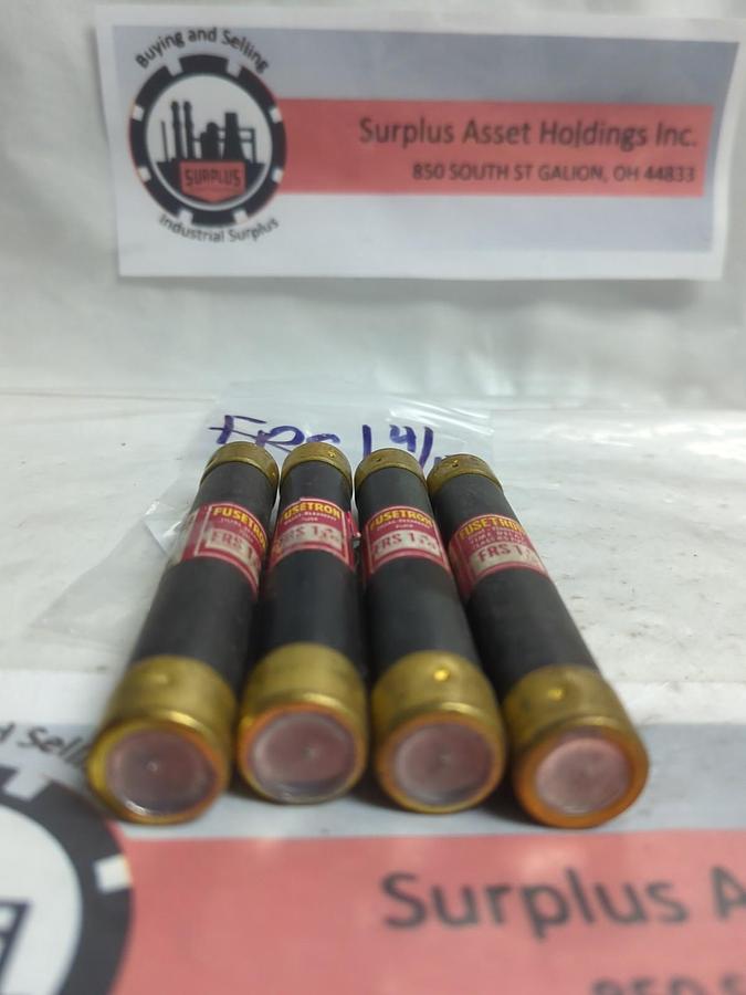 Used COOPER BUSSMANN,FRS-1-4/10,FUSETRON 1-4/10 AMP FUSE LOT OF 4 PRE-OWNED