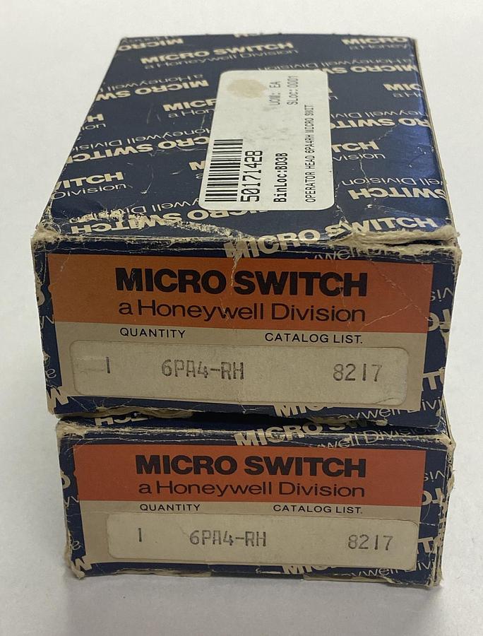 HONEYWELL MICRO SWITCH,6PA4-RH,LIMIT SWITCH LOT OF 2 NEW
