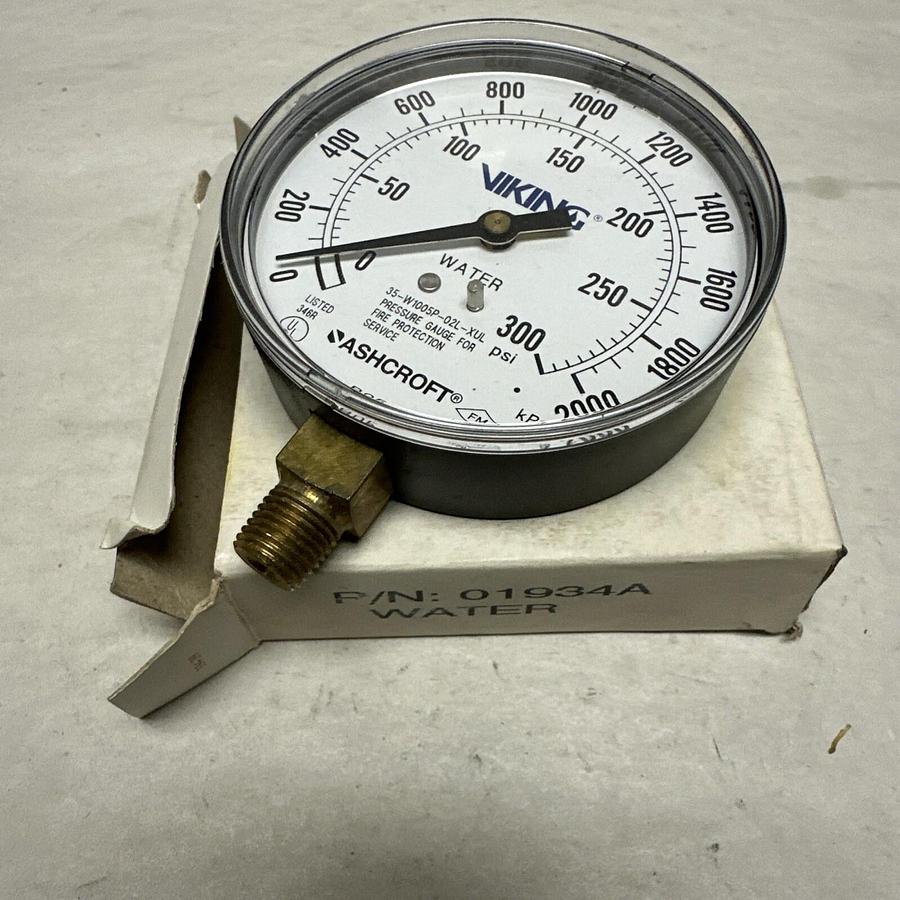 Ashcroft,35-WP1005P-02L-XUL,0-300PSI/0-2000KPA Gauge