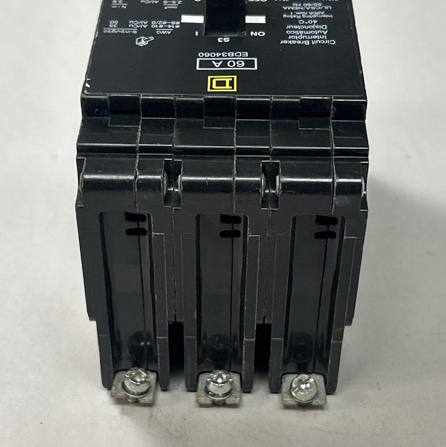 Used SQUARE D,EDB34060,CIRCUIT BREAKER 60A 277V 3P