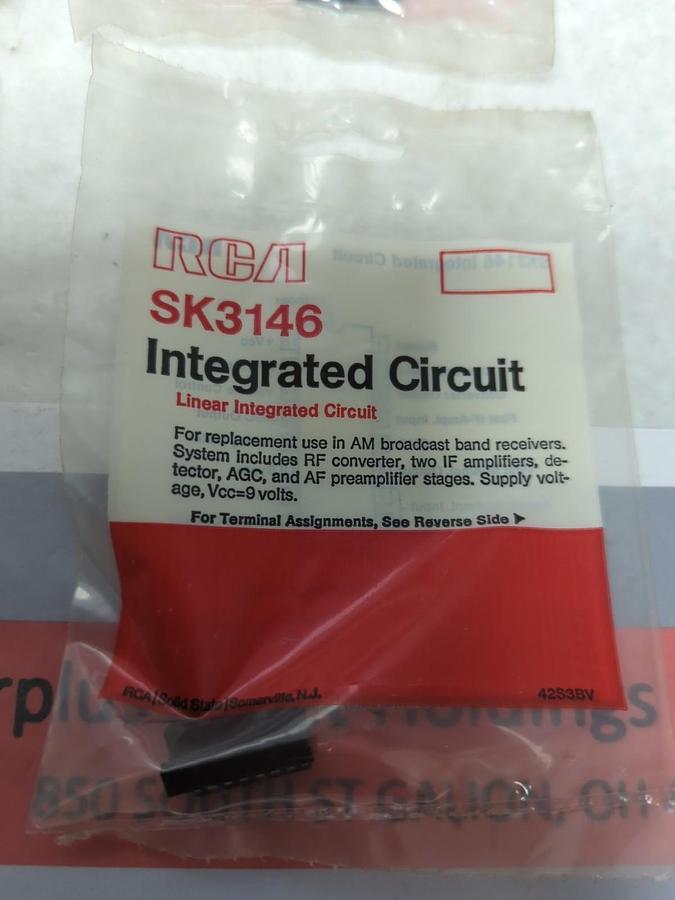 RCA,SK3146,LINEAR INTEGRATED CIRCUIT LOT OF 4 NEW