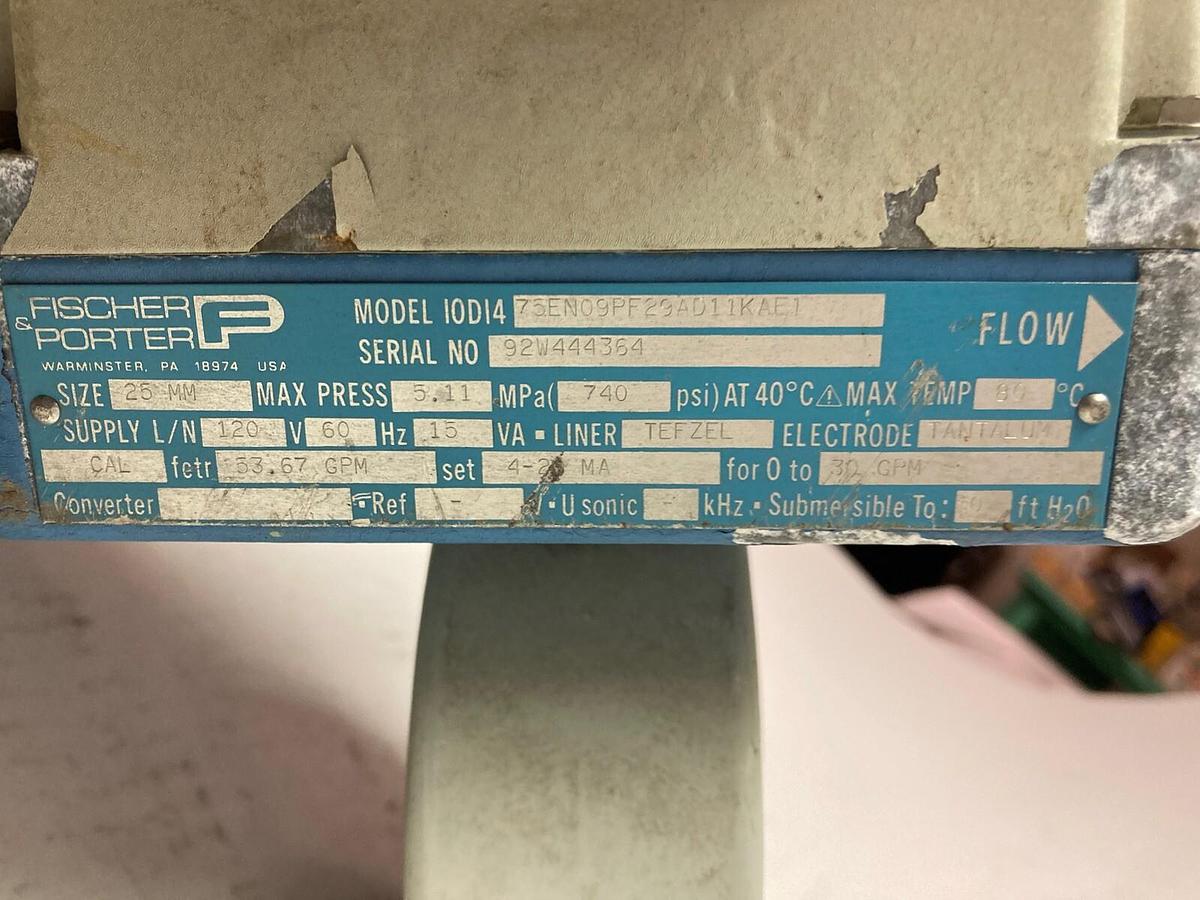 Used Fischer Porter,10D14 75EN09PF29AD11KAE1,Flow Meter