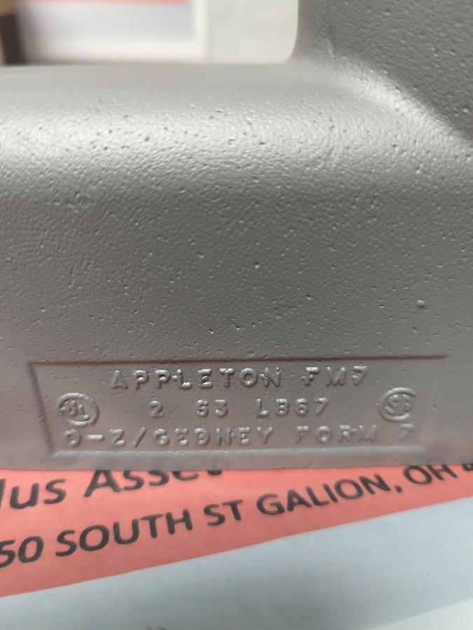 APPLETON,LB67-SA,FM7 CONDUIT BODY 2 INCH NOS