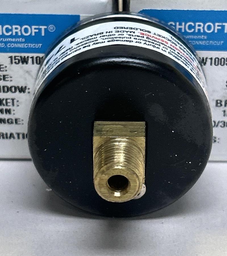 ASHCROFT,15W1005H01B20,PRESSURE GAUGE 0-30PSI 1-1/2 INCH LOT OF 3 NOS