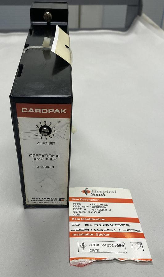 Used RELIANCE,0-49013-4,OPERATIONAL AMPLIFIER CARDPAK REFURBISHED