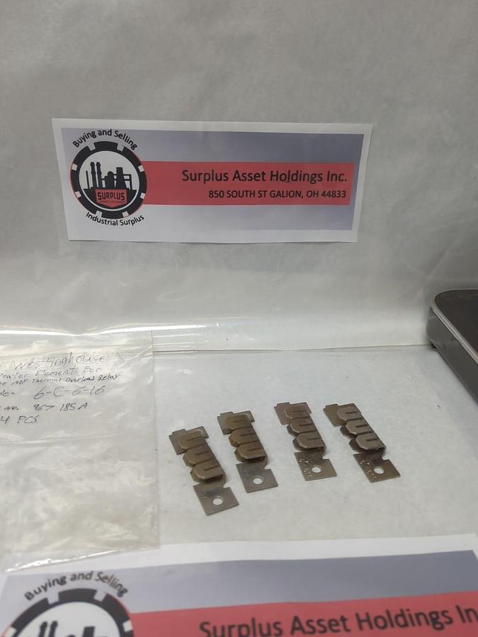 Used WESTINGHOUSE,6-C-616,THERMAL OVERLOAD HEATER RELAY LOT OF 4 USED