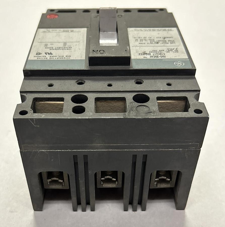 Used GENERAL ELECTRIC,TEC36050,CIRCUIT BREAKER 50A 600V 3P