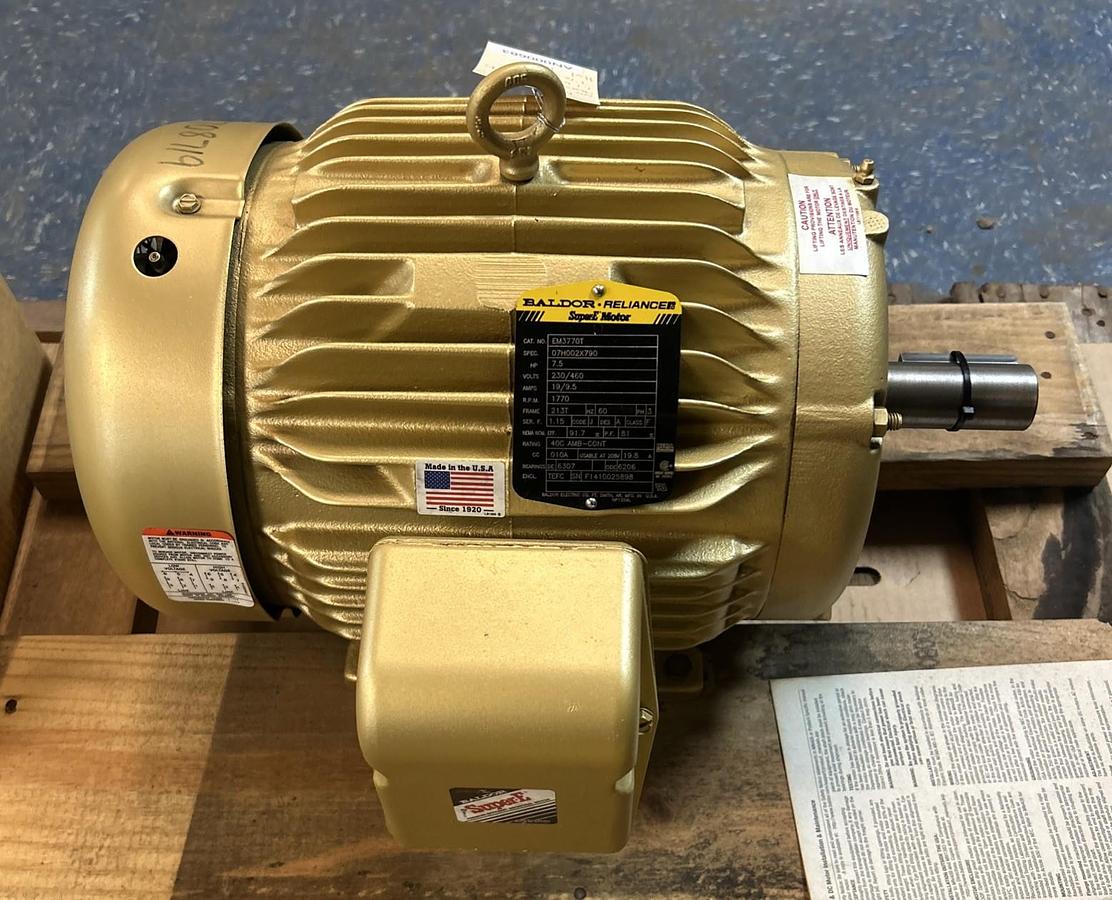 BALDOR,EM3770T,SUPER-E MOTOR 7.5HP 1770RPM 230/460V 3PH 213T FRAME NOS