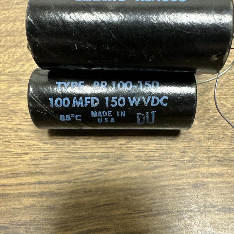 Used Cornell Dubilier,BR100-150,Capacitor 100 MFD 150 WVDC LOT of 3