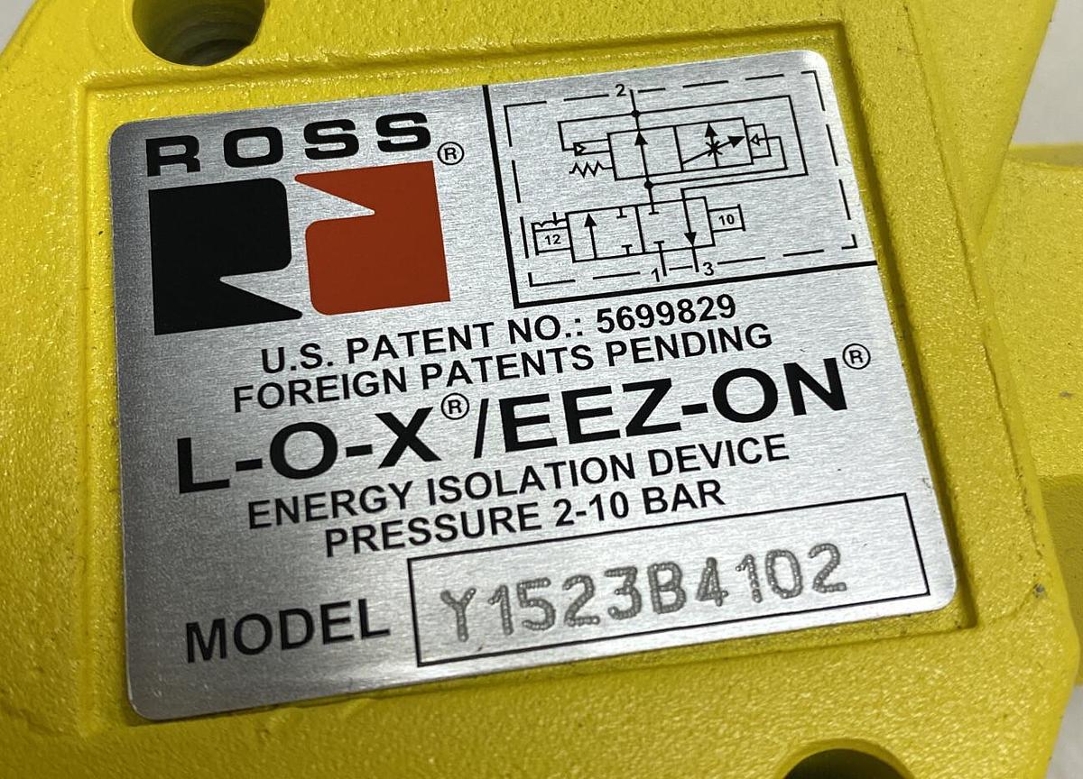 Used Ross,Y1523B4102,L-O-X Safety Lockout Valve NOS