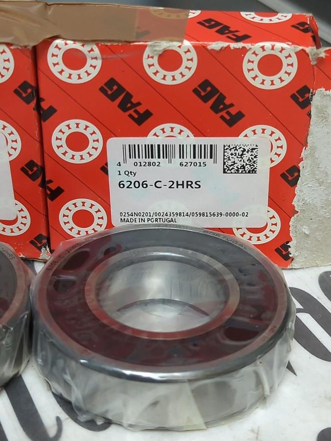 FAG,6206-C-2HRS,DEEP GROOVE BALL BEARING DOUBLE SEALED LOT OF 4 NOS