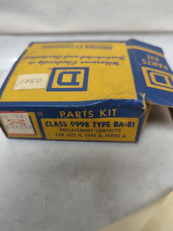 SQUARE D,9998 BA-81,REPLACEMENT CONTACTS SIZE 0 TYPEB SERIES K NOS