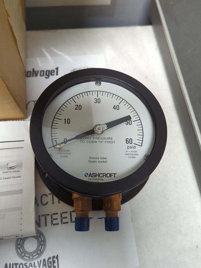 ASHCROFT,45-1125-02L-60#,4-1/2 IN BRZ TUBE/BRASS SKT 60# RANGE NOS