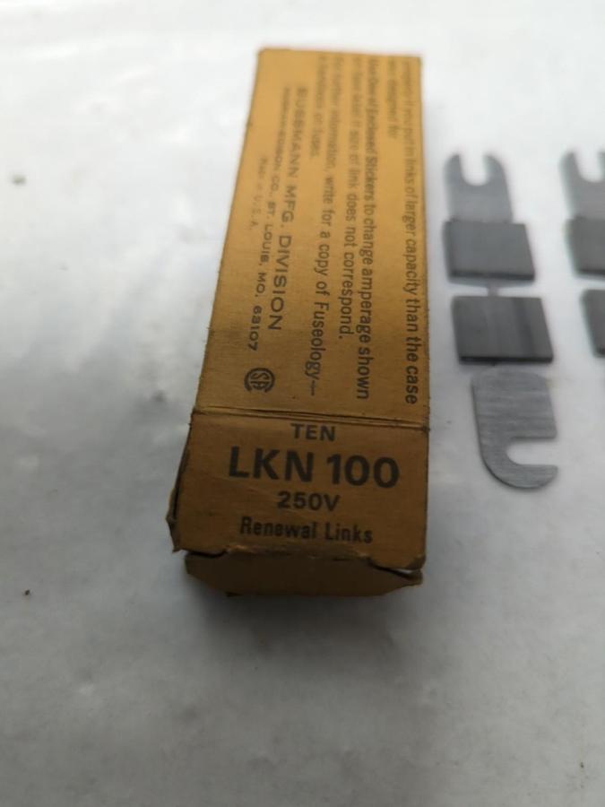 COOPER BUSSMANN,LKN 100,SUPER-LAG FUSE LIKE 250V BOX OF 10 NOS