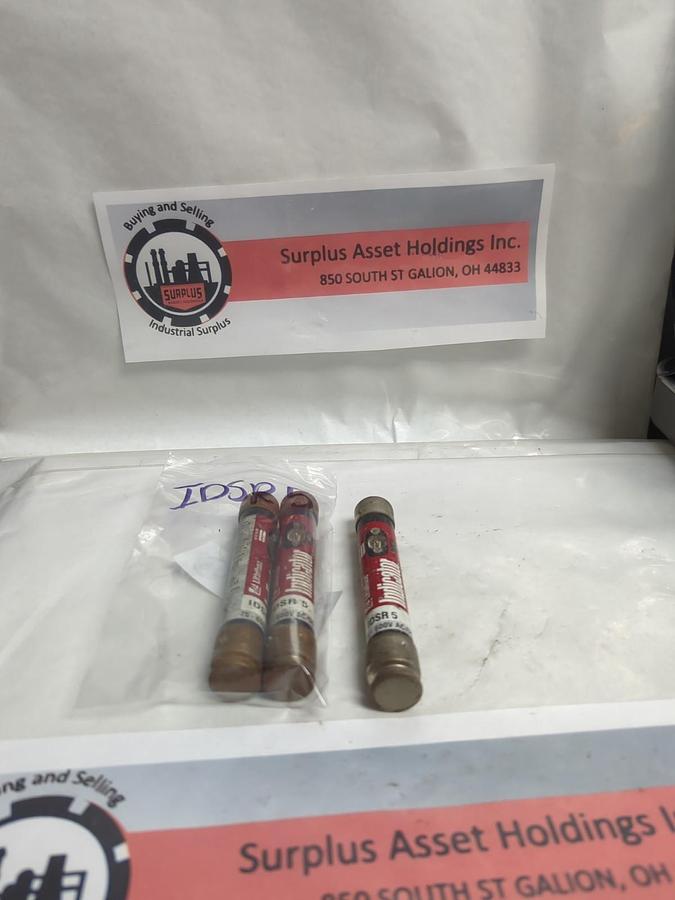 Used LITTELFUSE,IDSR-5,INDICATOR FUSE 5 AMP LOT OF 3 PRE-OWNED