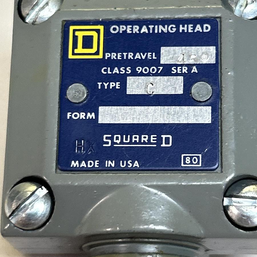 Used SQUARE D,9007C,LIMIT SWITCH HEAD