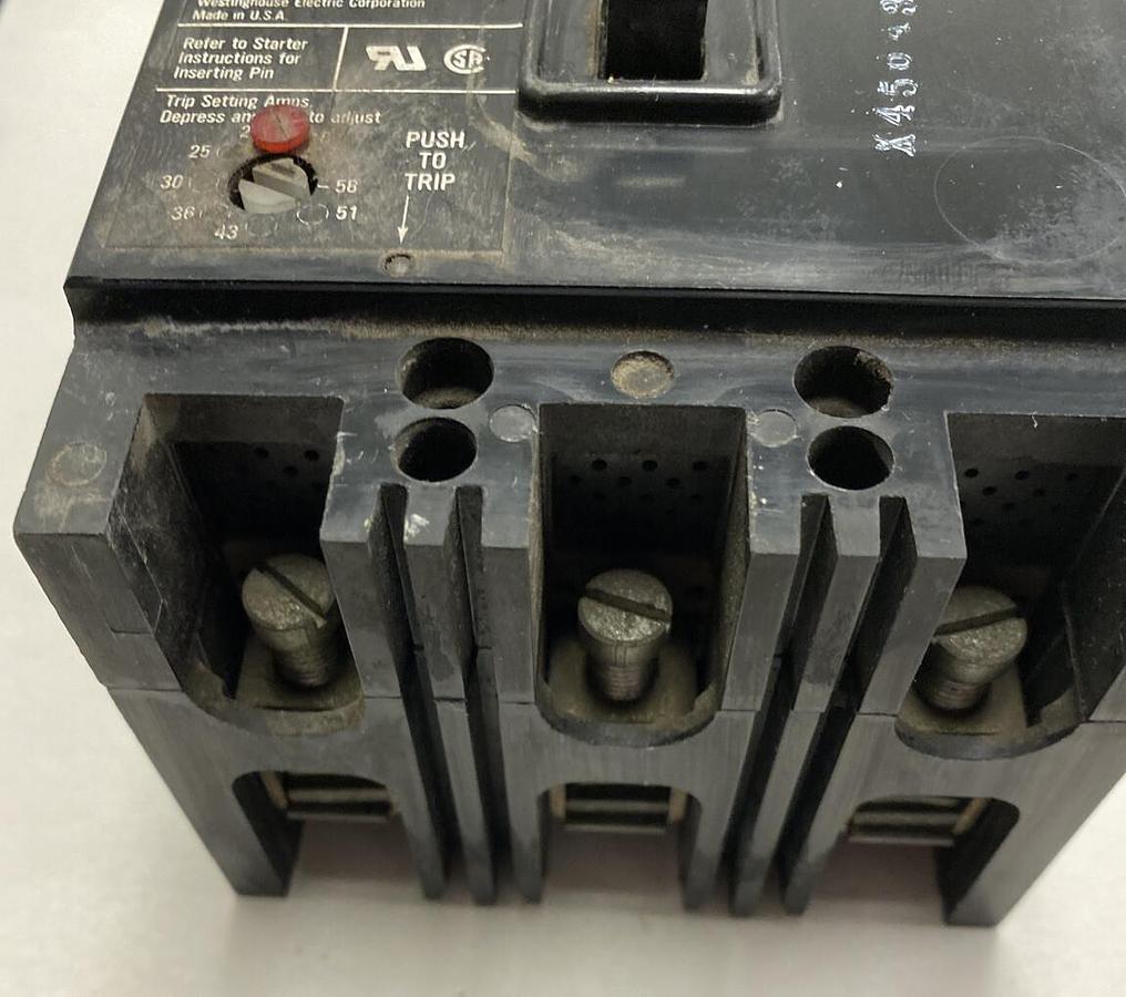 Used Westinghouse,MCP0358CR,Motor Circuit Protector 7 AMP 600V 3 Pole Style 2610D55G0