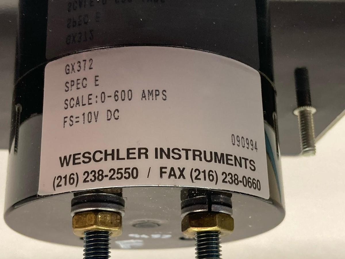 Weschler Instruments,GX-372,Panel Meter FS=10 DCV 0-600Amp