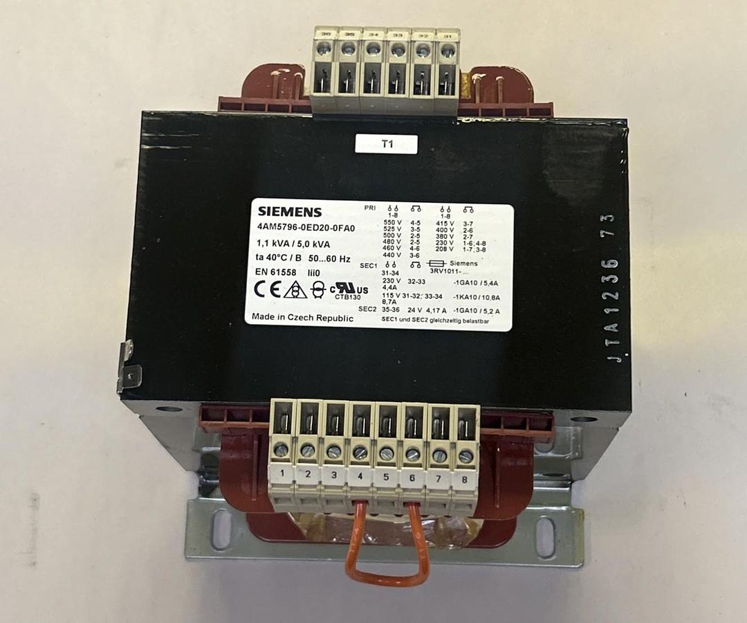 Used SIEMENS,4AM5796-0ED20-0FA0,TRANSFORMER 1.1KVA / 5.0 KVA