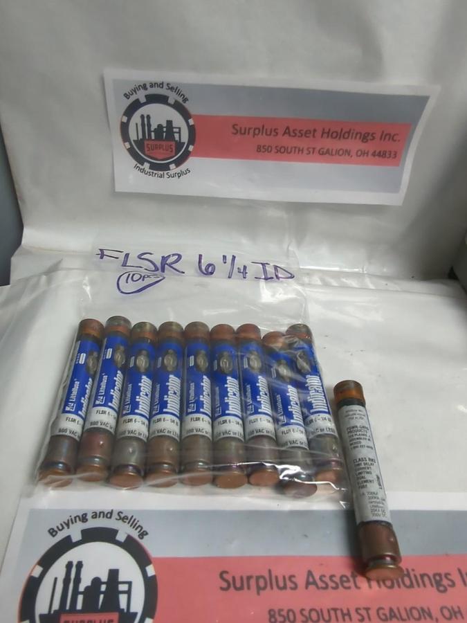 Used LITTELFUSE,FLSR-6-1/4ID,INDICATOR FUSE 6-1/4 AMP LOT OF 10 PRE-OWNED
