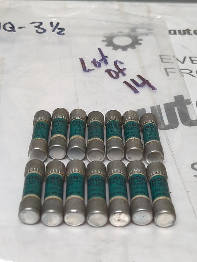 COOPER BUSSMANN,FNQ-3-1/2,TRON 3-1/2 AMP FUSES LOT OF 14 NOS