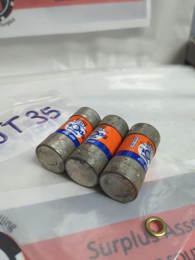 Used GOULD SHAWMUT,AJT-35,AMP-TRAP 35 AMP FUSE LOT OF 3 PRE-OWNED