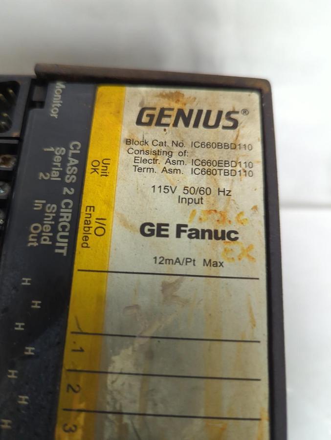 Used GE FANUC,IC660BBD110,GENIUS BLOCK I/O INPUT MODULE USED