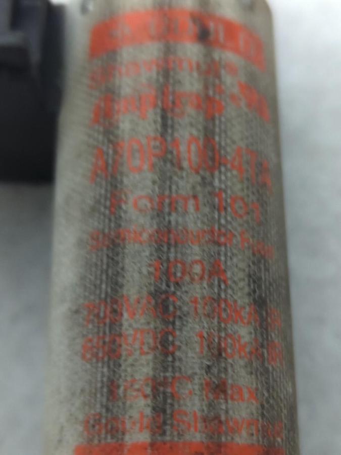 Used GOULD SHAWMUT,A70P1004TA,AMP-TRAP 100 AMP FUSE PRE-OWNED