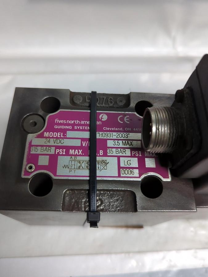 Used FIVES NORTH AMERICAN,H0931-2003,PROPORTIONAL VALVE 24VDC 3.5A PRE-OWNED