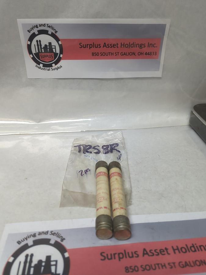 Used GOULD SHAWMUT,TRS8R,TRI-ONIC 8 AMP FUSE LOT OF 2 PRE-OWNED