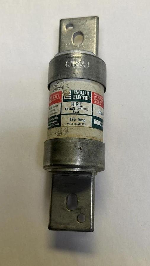 Used ENGLISH ELECTRIC,C125J,ENERGY LIMITING FUSE 125A 600V