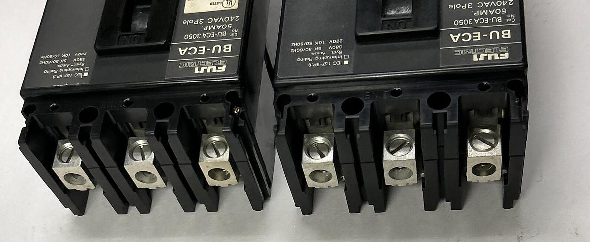 Used FUJI ELECTRIC,BU-ECA-3050,CIRCUIT BREAKER 50A 240V 3P LOT OF 2