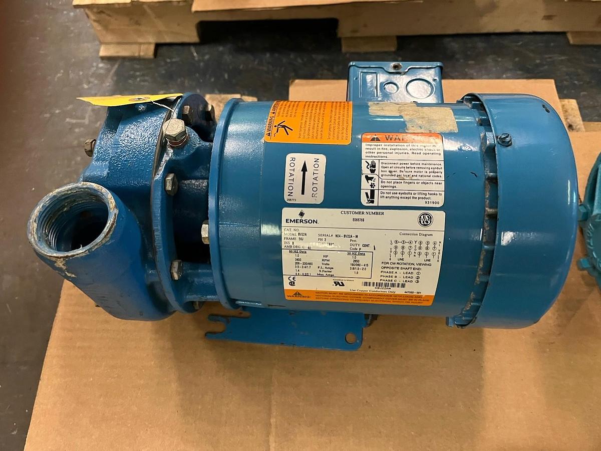 Used GOULDS,2BF21034,CENTRIFUGAL PUMP 1-1/4X1-1/2X5 3642 1HP 3450RPM 3PH