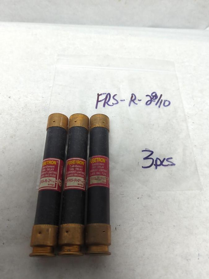Used COOPER BUSSMANN,FRS-R-2-8/10,FUSETRON 2-8/10 AMP FUSE LOT OF 3 PRE-OWNED