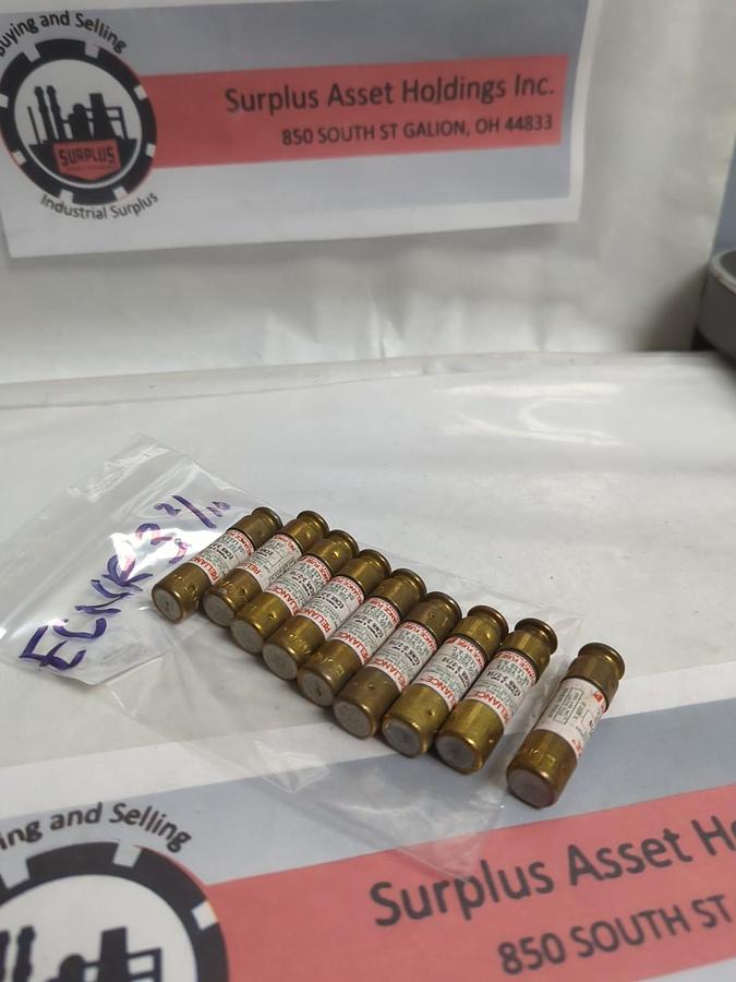 Used RELIAIANCE,ECNR-3-2/10,TIME-DELAY 3-2/10 AMP FUSE LOT OF 9 PRE-OWNED