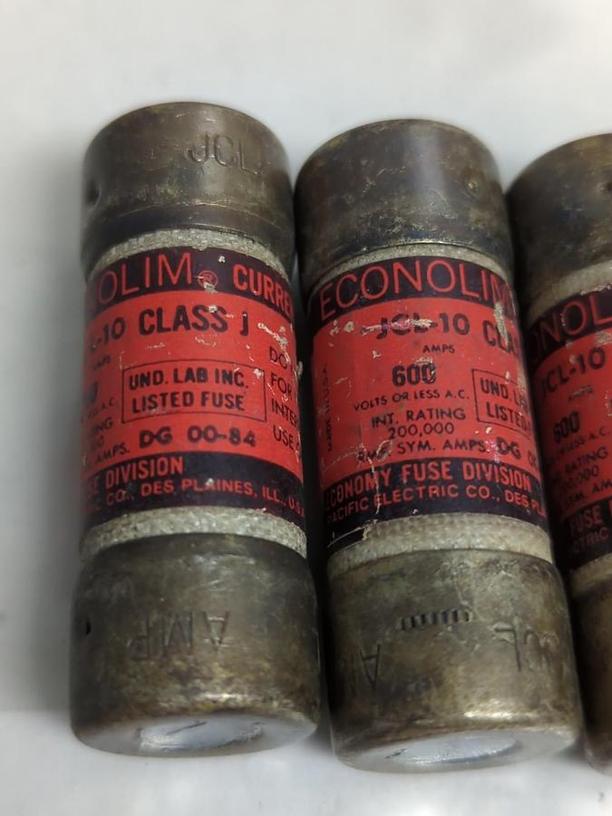 Used ECONOMY,JCL-10,CLASSJ FUSE 10 AMP LOT OF 3 PRE-OWNED