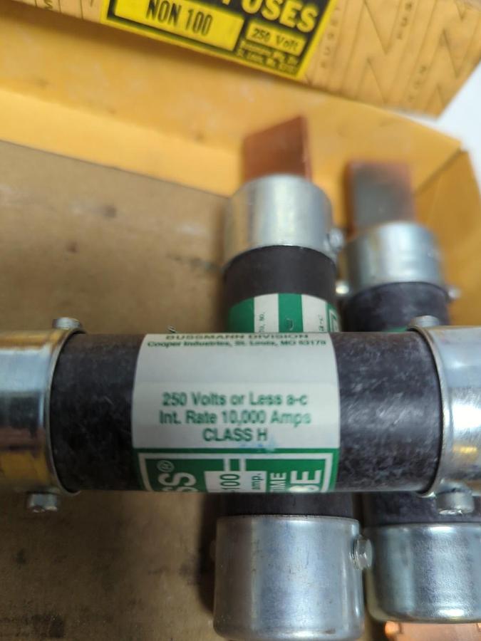 COOPER BUSSMANN,NON-100,ONE-TIME 100AMP FUSE LOT OF 3 NOS