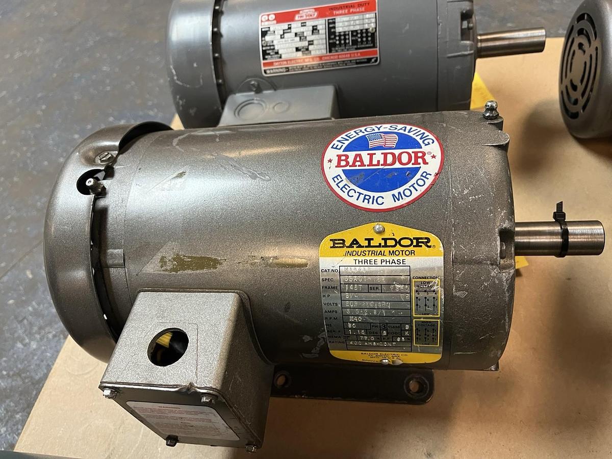 Used BALDOR,M3543T,MOTOR 3/4HP 1140RPM 3PH 143T