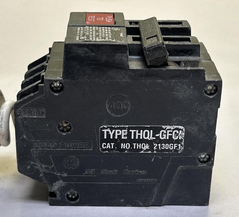 Used GENERAL ELECTRIC,THQL2130GF1,GROUND FAULT CIRCUIT BREAKER 30A 120/240V 2P