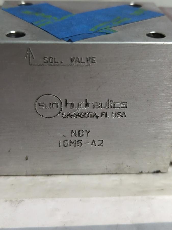 Used SUN HYDRAULICS,NYB 1GM6-A2,HYDRAULIC VALVE MANIFOLD PRE-OWNED
