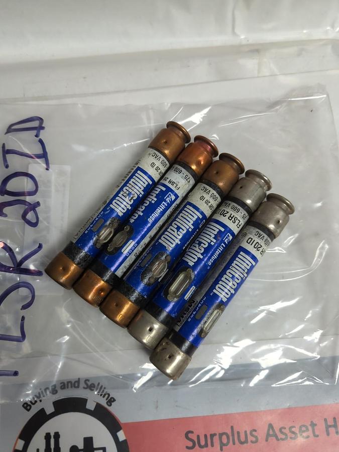 Used LITTELFUSE,FLSR20ID,INDICATOR 20 AMP FUSE LOT OF 5 PRE-OWNED