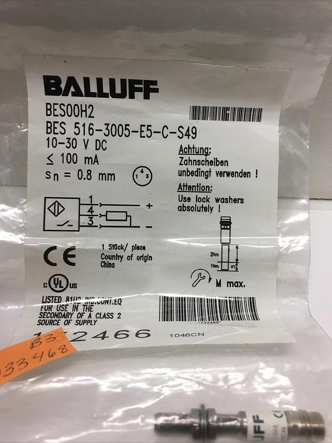 Balluff,BES 516-3005-E5-C-S49,Inductive Sensor NEW IN FACTORY BAG
