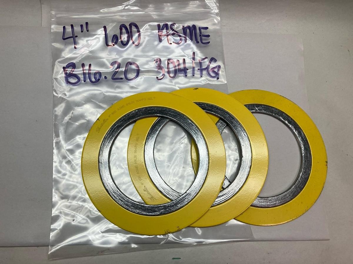 Flexitallic,600 ASME,4 Inch Spiral Round Gasket B16.20 304/FG LOT OF 3