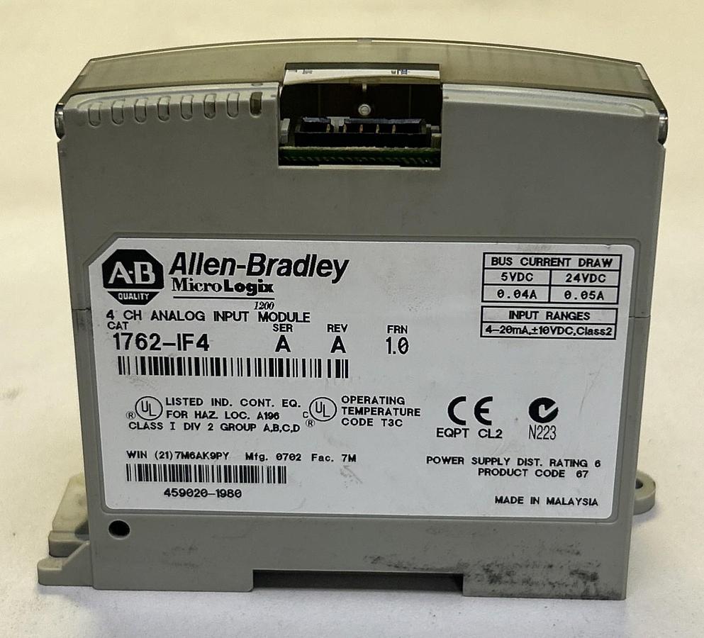 Used ALLEN BRADLEY,1762-IF4,ANALOG INPUT MODULE