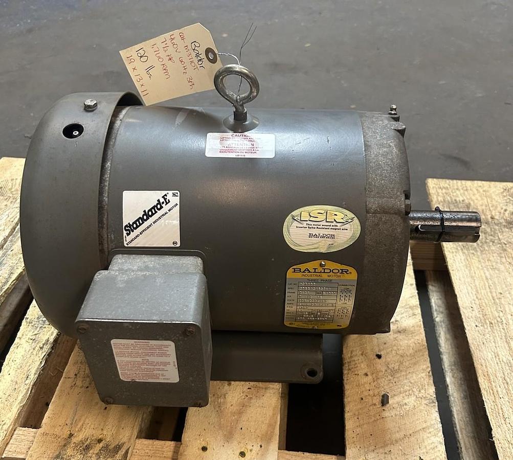 Used BALDOR,M3710T,MOTOR 7.5HP 208-230/460V 1750RPM 3PH 213T FRAME