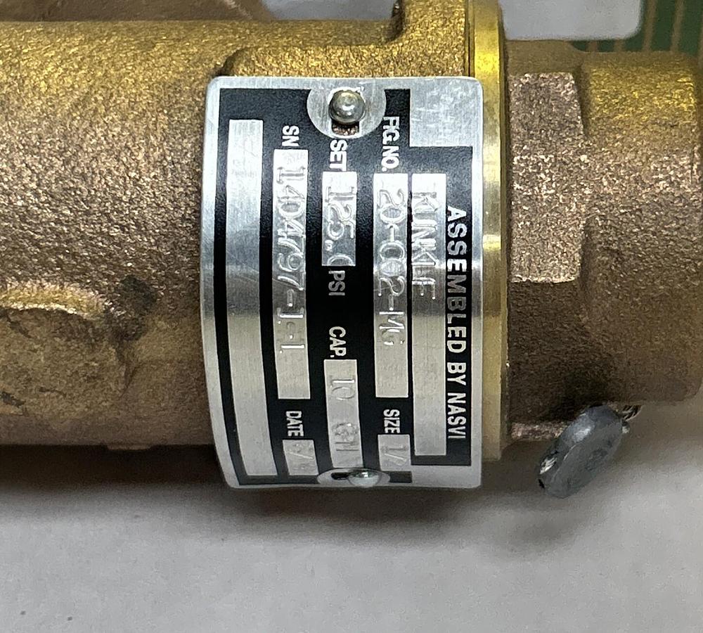 KUNKLE,20-C02-MG,RELIEF VALVE 1/2INCH NOS
